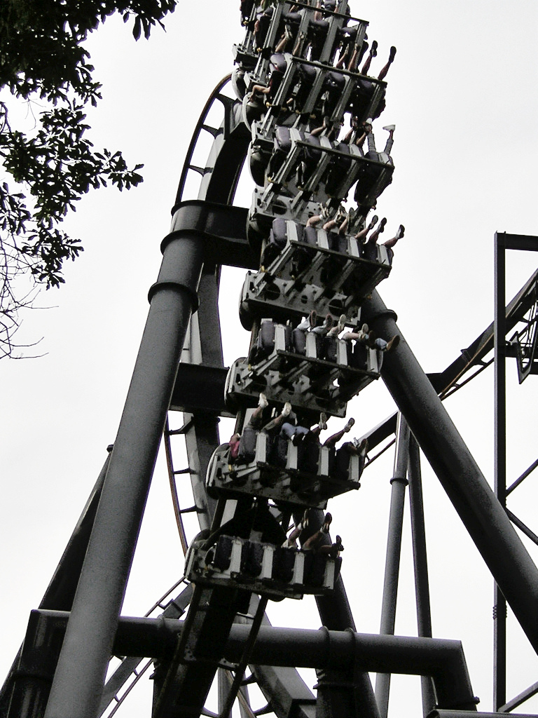 Batman The Ride, inverted roller coaster at Six Flags Over Georgia, USA