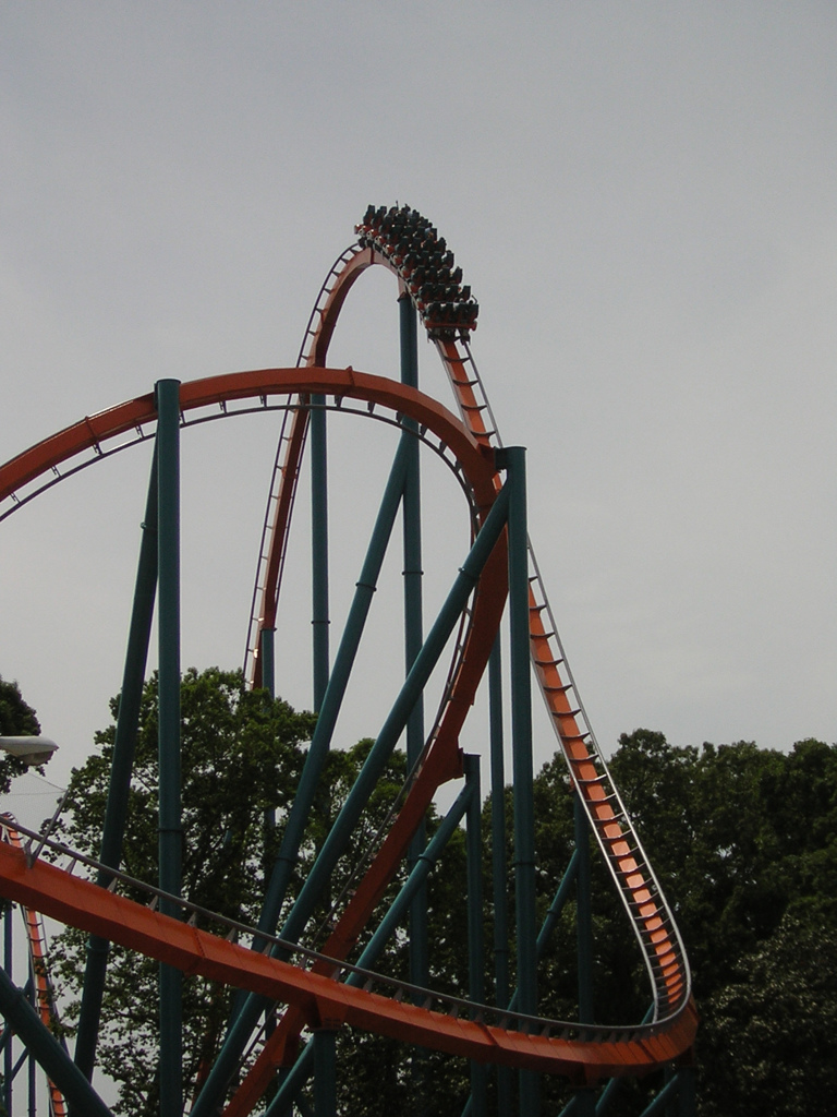 Goliath, hyper and mega roller coaster at Six Flags Over Georgia, USA