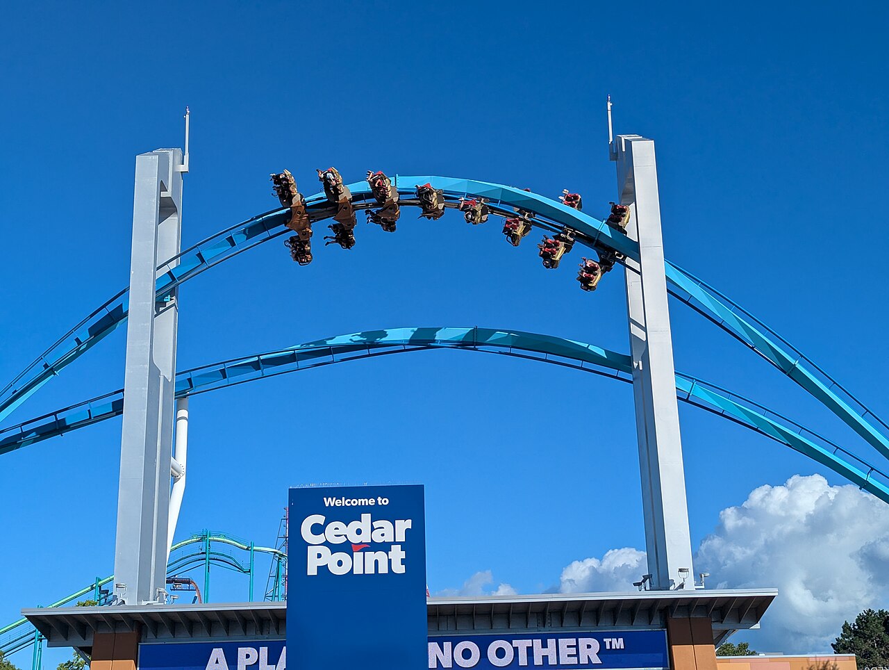 GateKeeper going above Cedar Point's entrance
