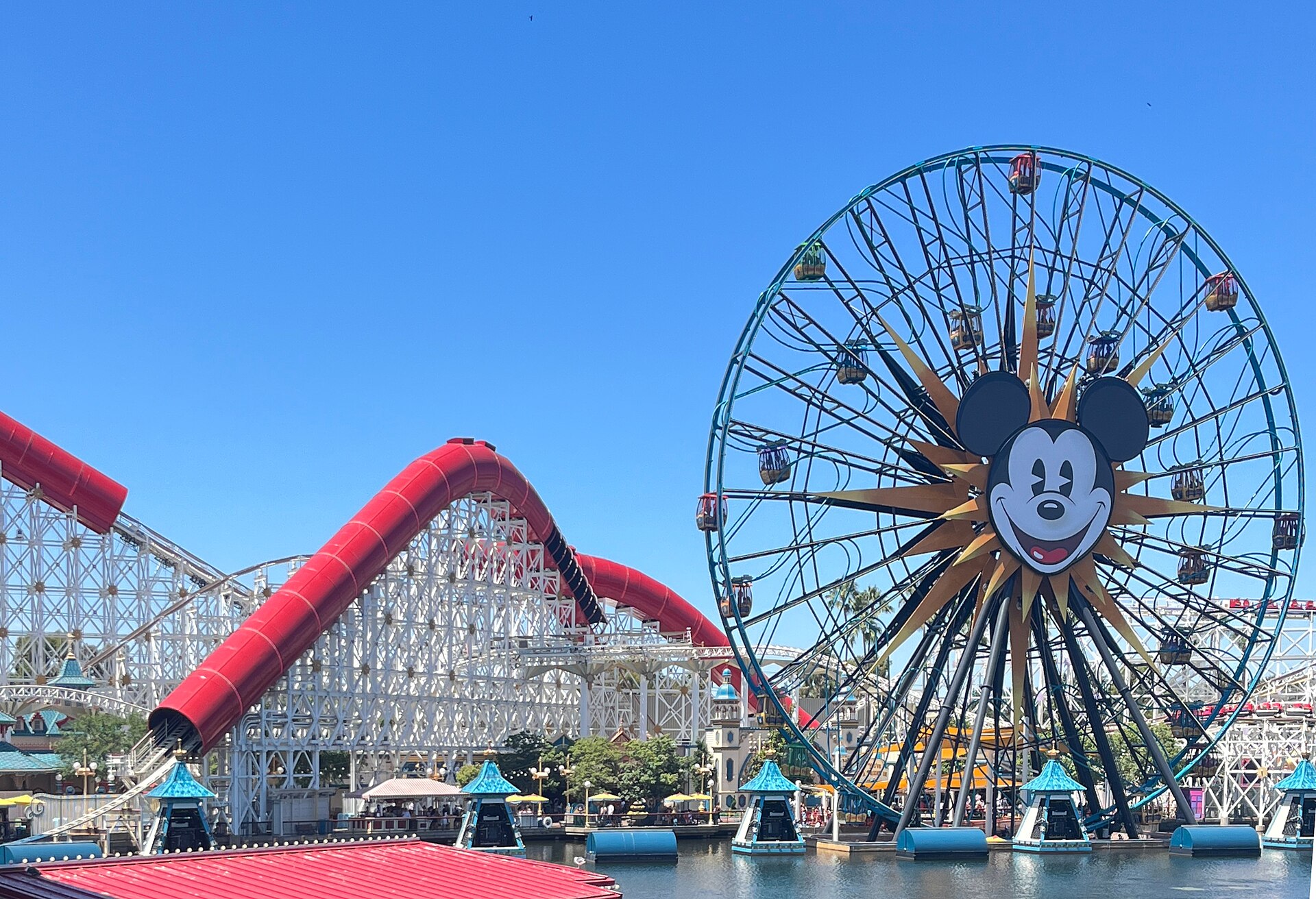 View of Incredicoaster and Pixar Pal-A-Round (Disney California Adventure Park) July 2023