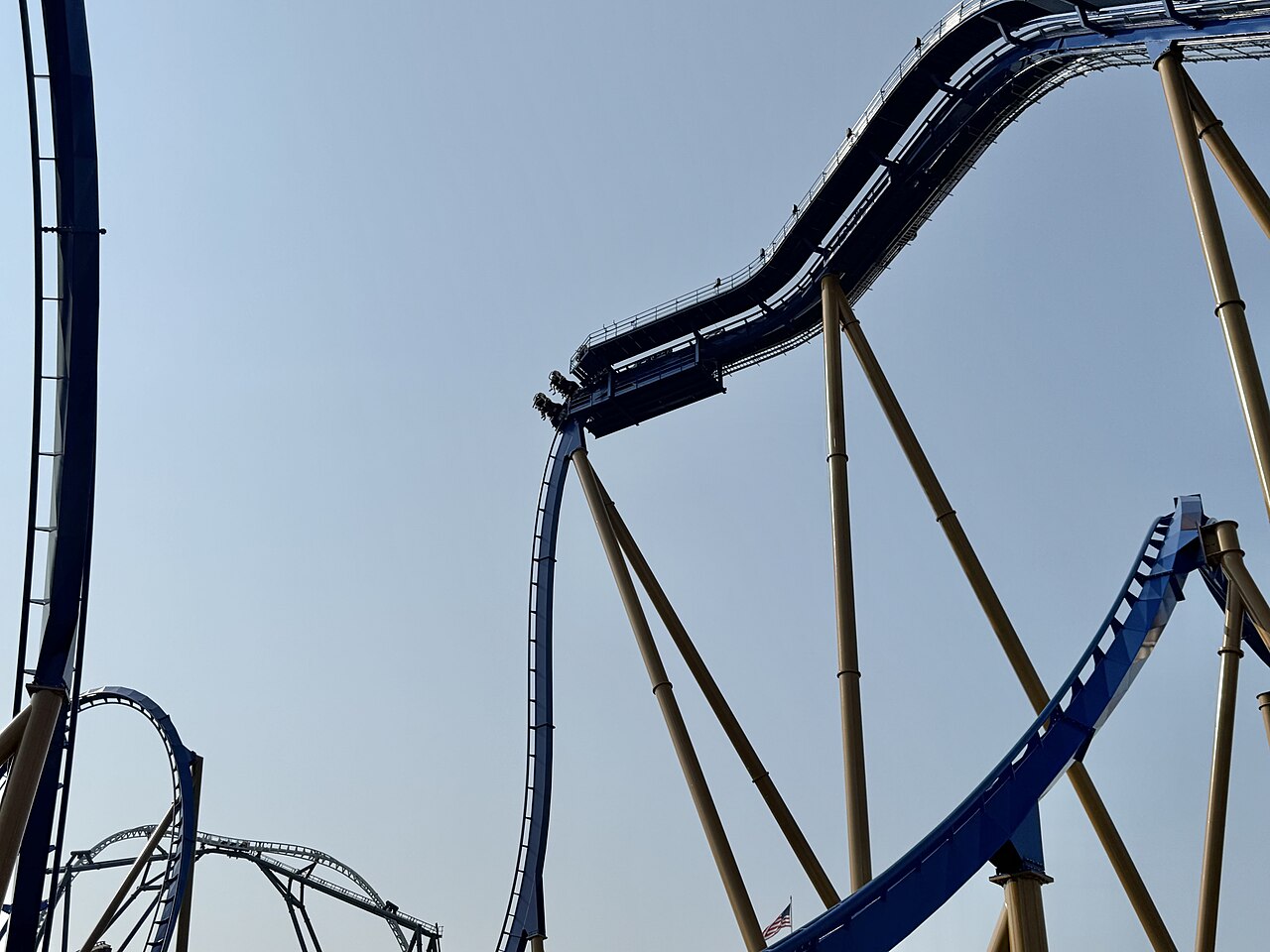 The lift hill and some elements of Wrath of Rakshasa at Six Flags Great America in Gurnee, Illinois, United States, on August 2, 2025