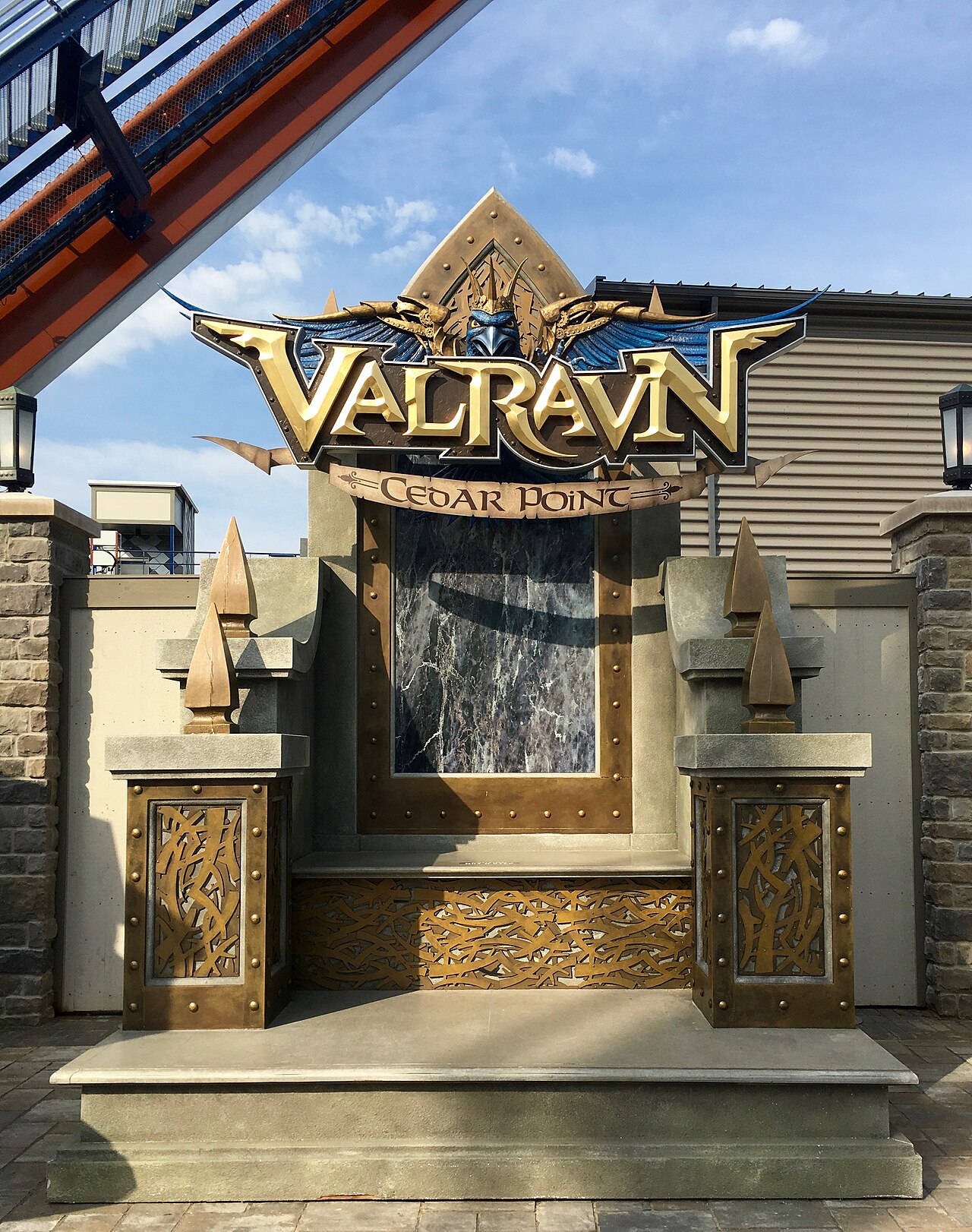 Throne outside of Valravn (roller coaster) at Cedar Point
