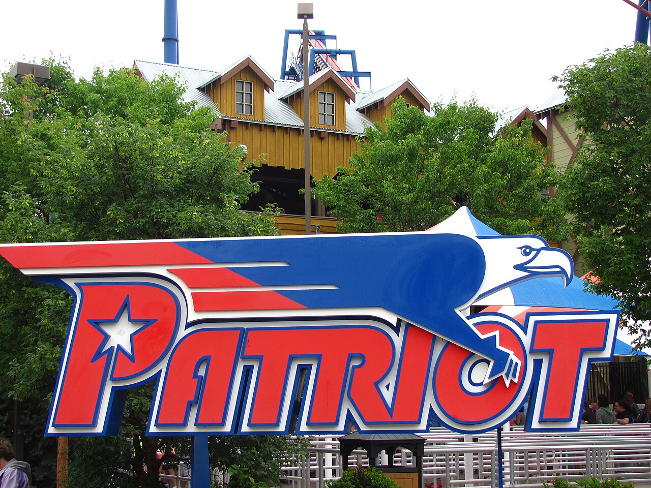 Sign of the Patriot roller coaster at Worlds of Fun