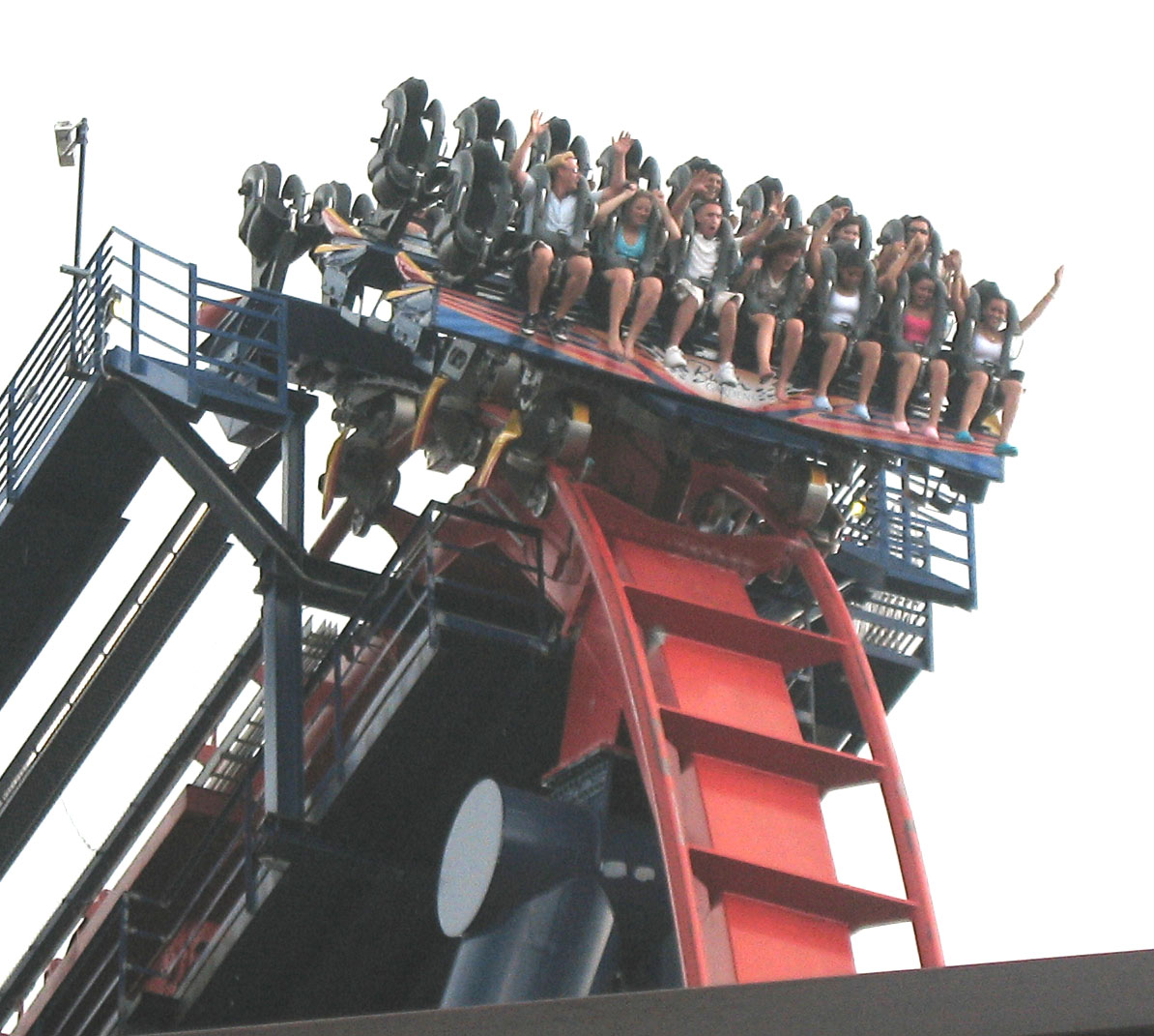 The first drop of SheiKra at Busch Gardens Tampa