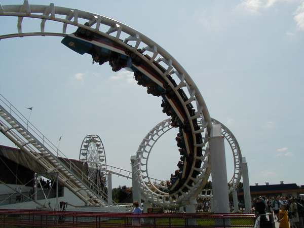 The Corkscrew roller coaster at Michigan's Adventure