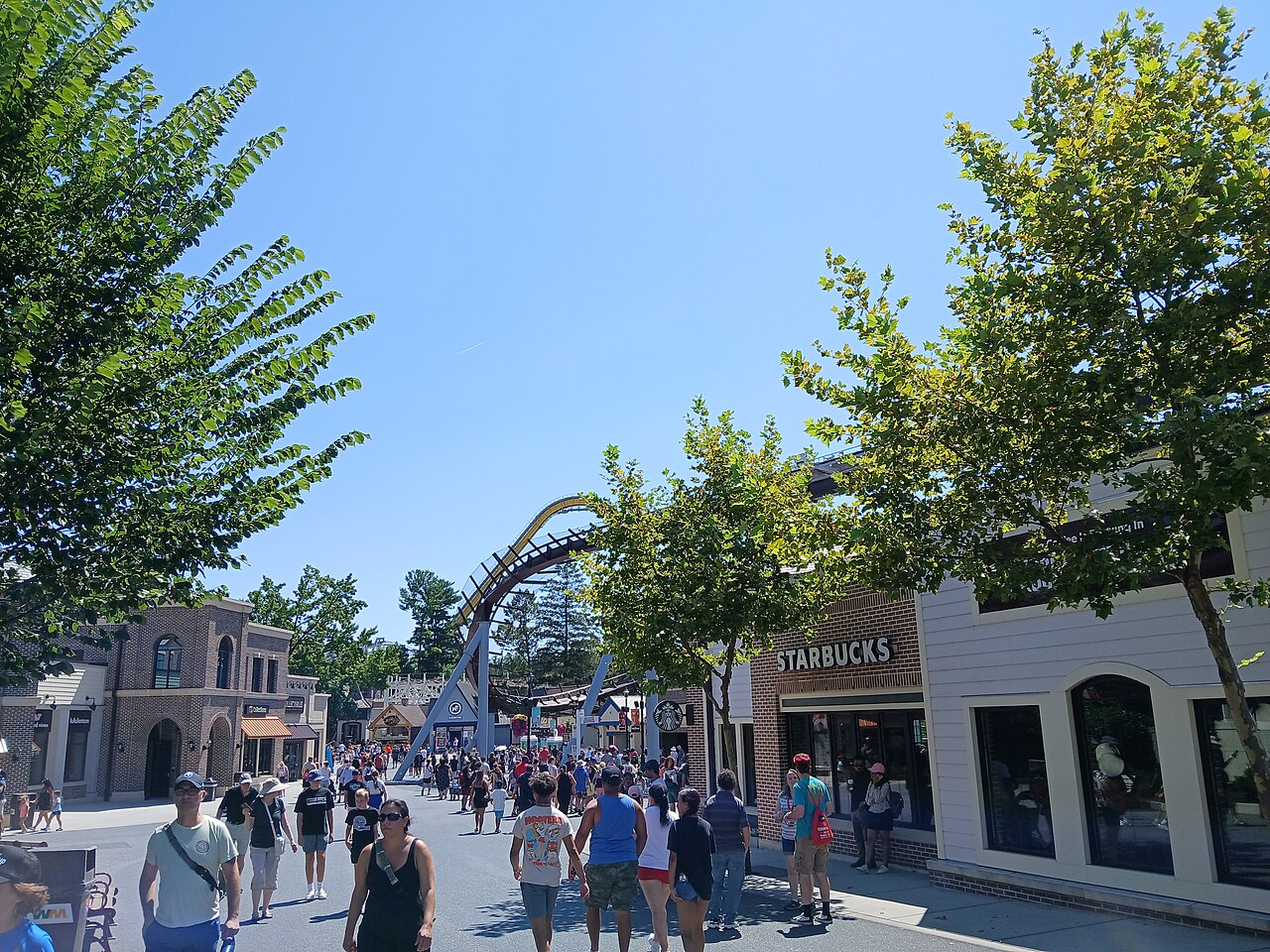 Candymonium and Skyrush at Hersheypark in Hershey, Pennsylvania, seen in August 2025