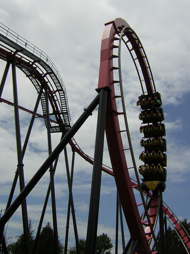 Vortex roller coaster at Paramount's Carowinds