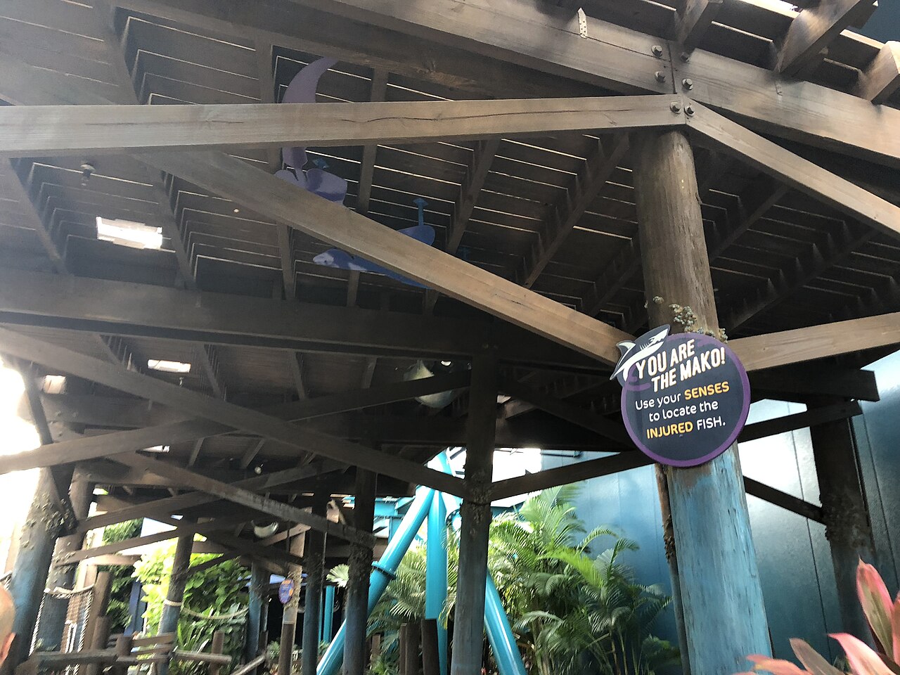 Part of Mako's roller coaster queue area, supposed to illustrate being under a dock