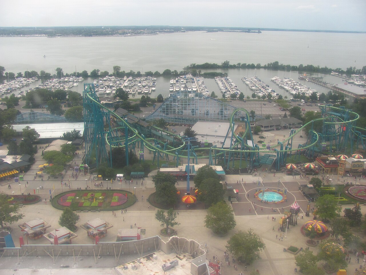 View of the Raptor at Cedar Point from the Space Spiral