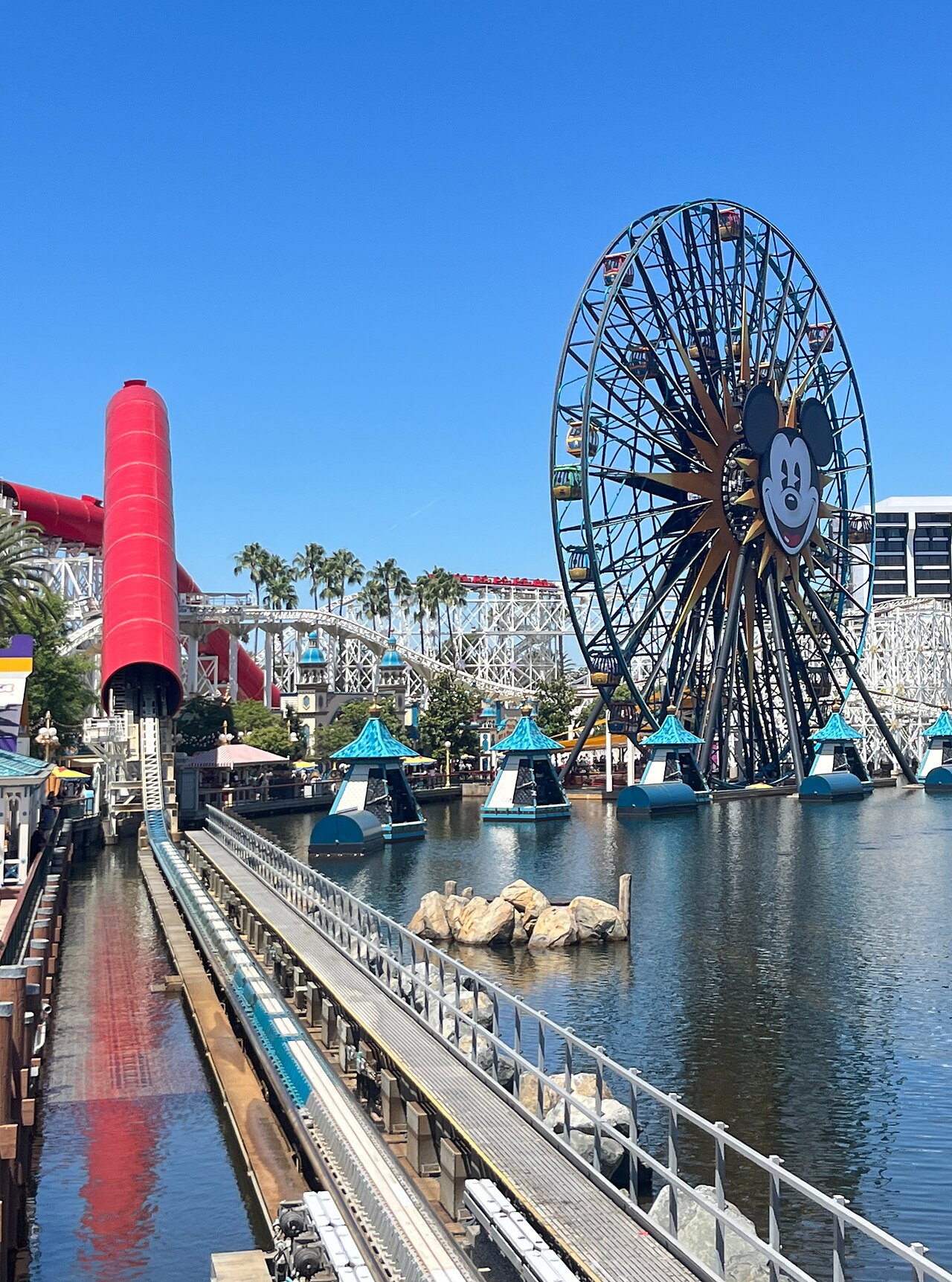 View of Incredicoaster Start & Pixar Pal-A-Round (Disney California Adventure Park) July 2023