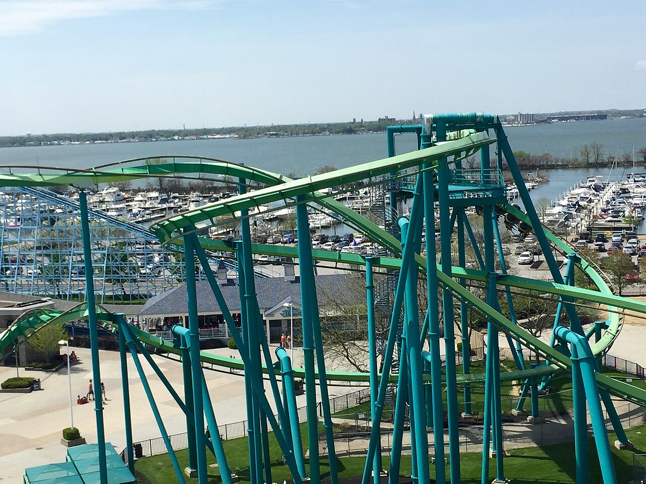 Aerial view of Raptor at Cedar Point in Sandusky, Ohio