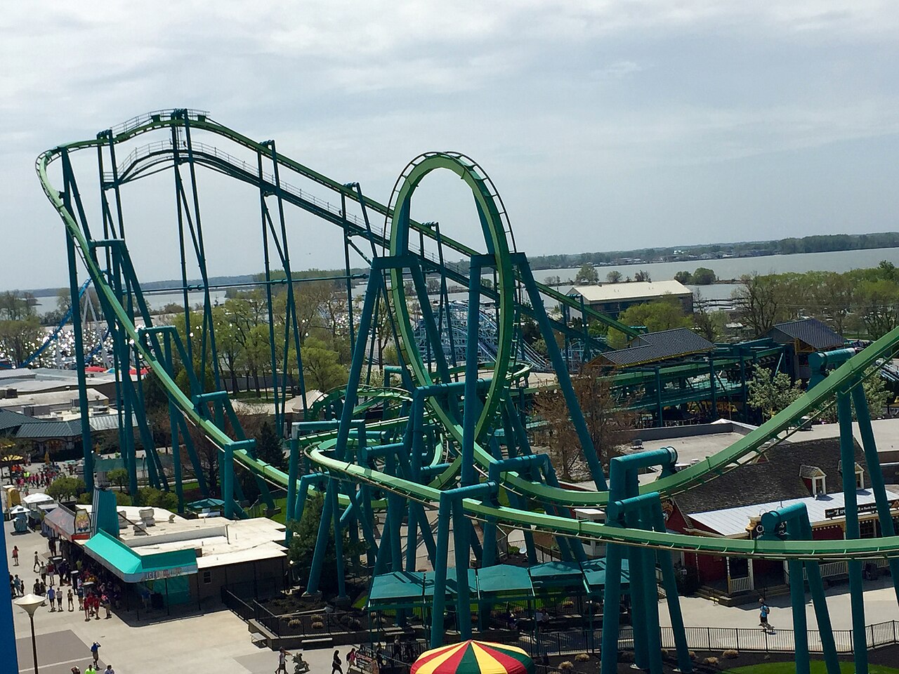 Aerial view of Raptor at Cedar Point in Sandusky, Ohio