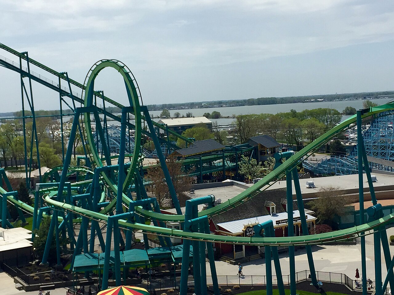 Aerial view of Raptor at Cedar Point in Sandusky, Ohio