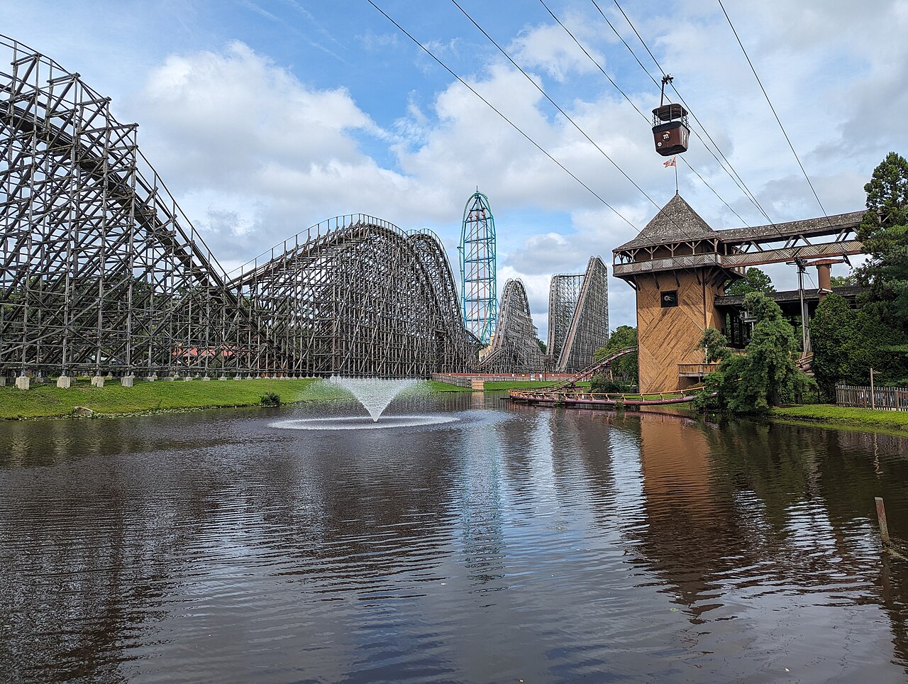 El Toro, Sky Ride, and the now-defunct Kingda Ka at Six Flags Great Adventure in August 2023