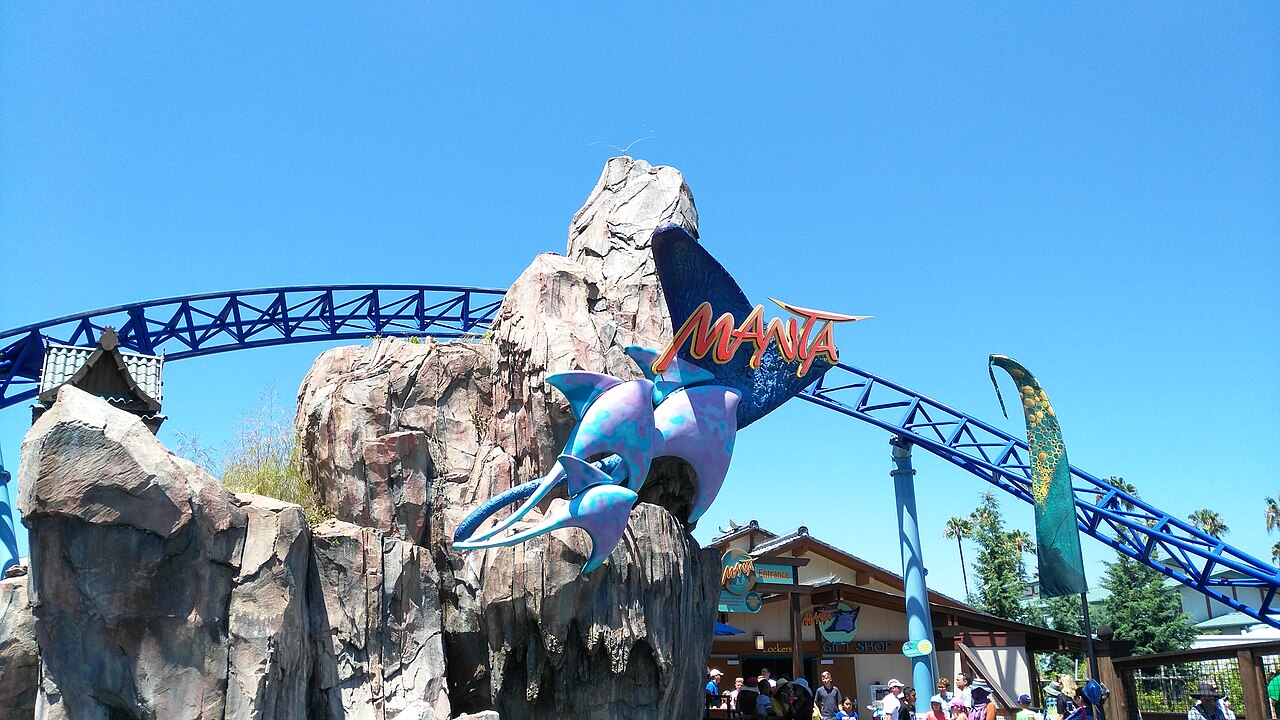 The entrance of the Manta rollercoaster in SeaWorld San Diego