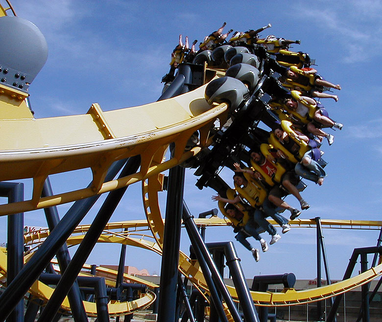 Inverted coaster 'Batman the Ride' at en:Six Flags over Texas