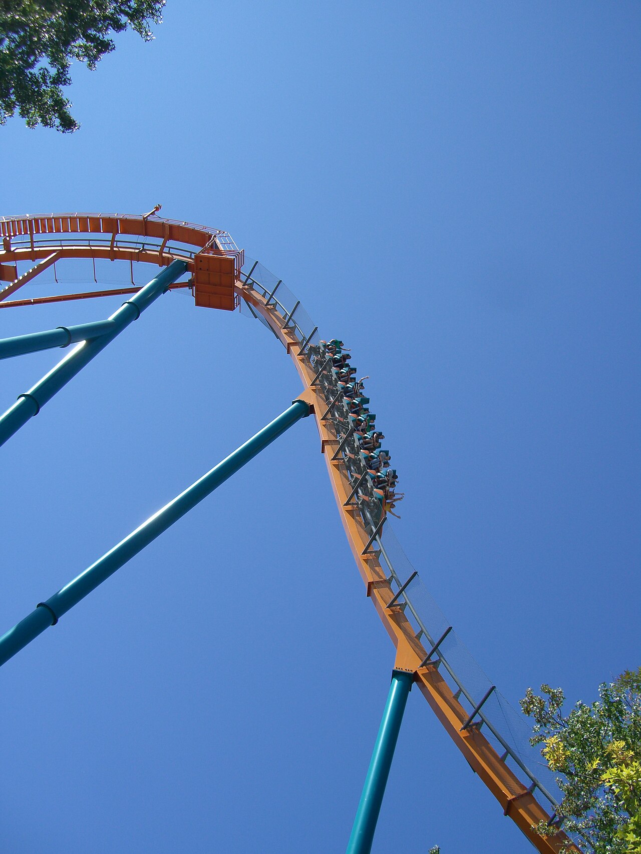 Goliath's first drop at Six Flags Over Georgia