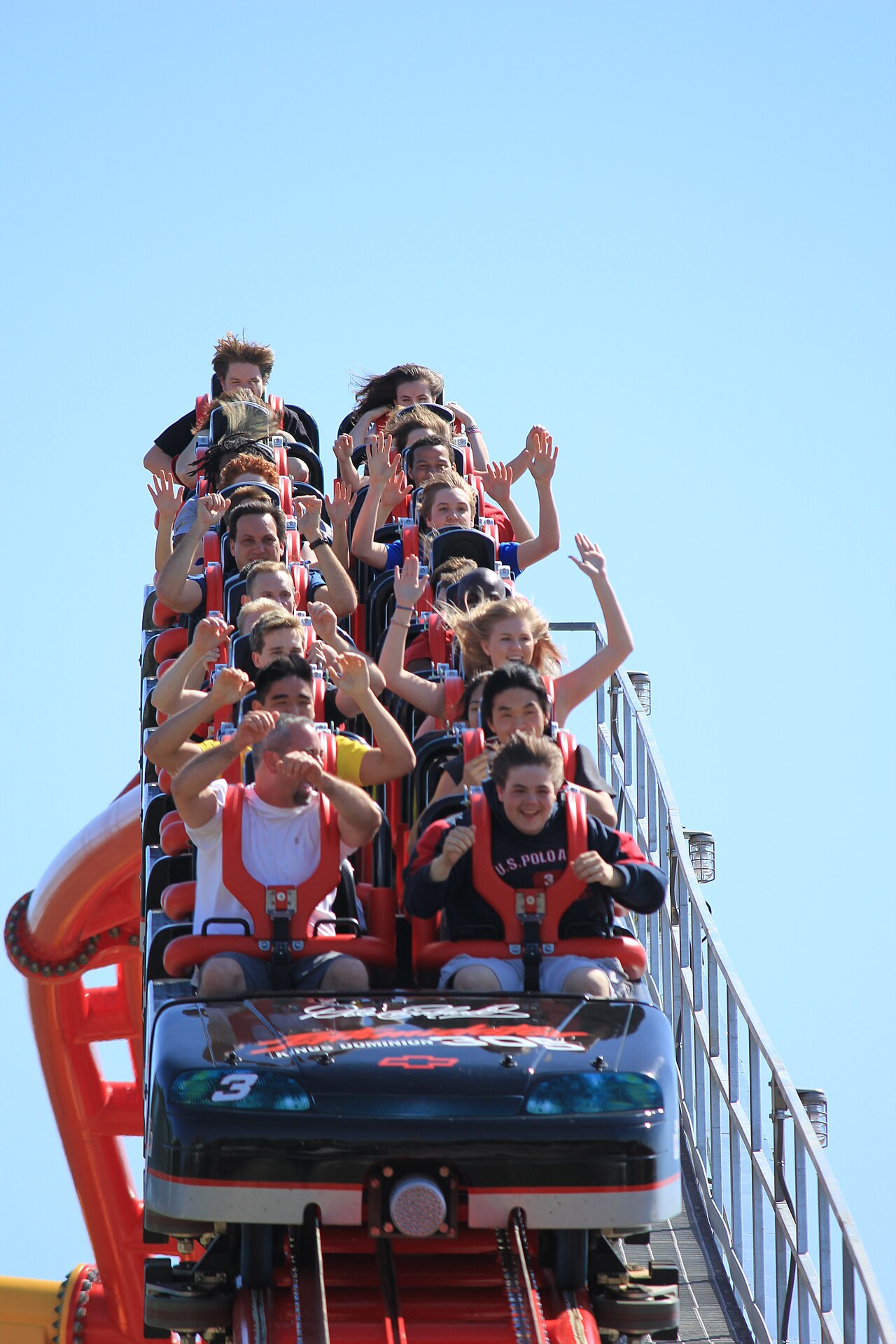 Pantherian train in the brake run at Kings Dominion