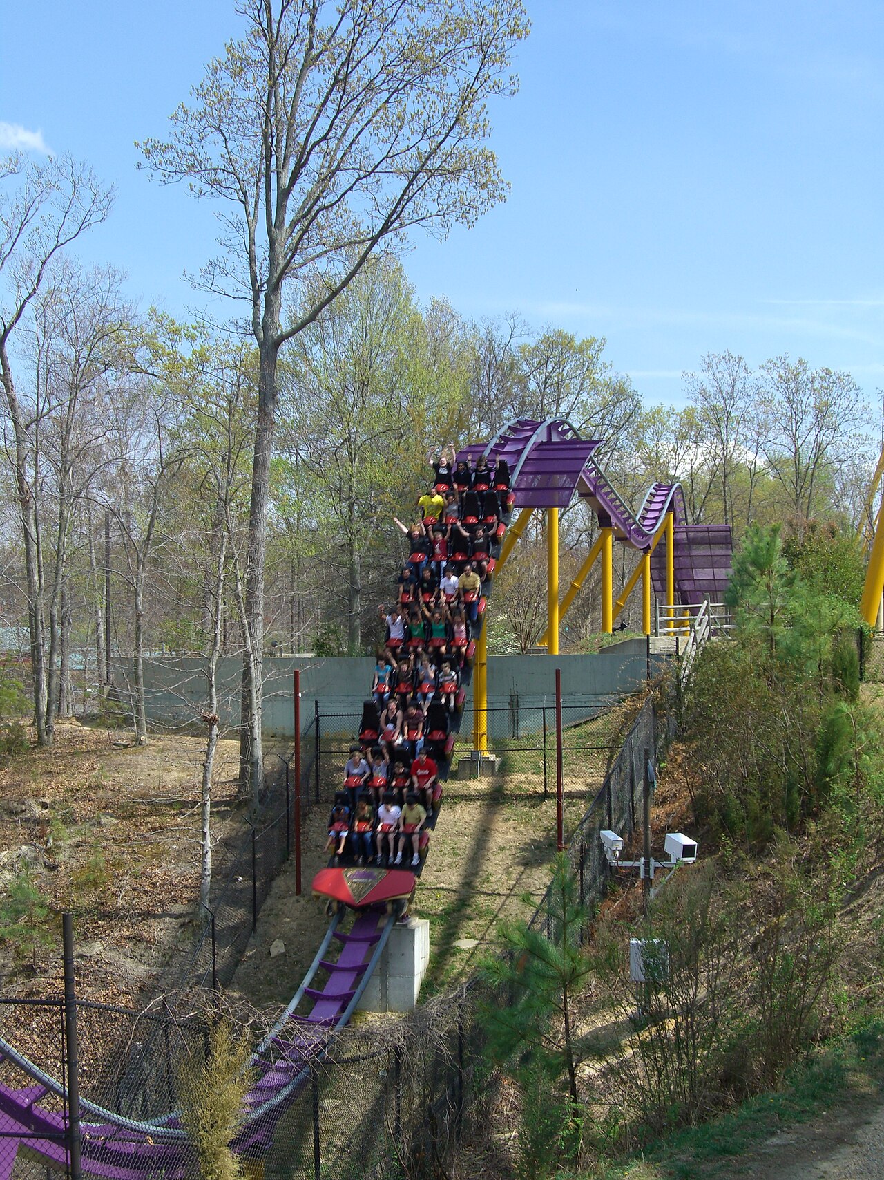 Apollo's Chariot's final drop at Busch Gardens Europe