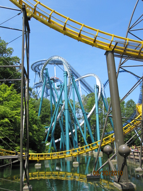 the Loch Ness Monster and Alpengeist roller coaster Tracks in one shot!