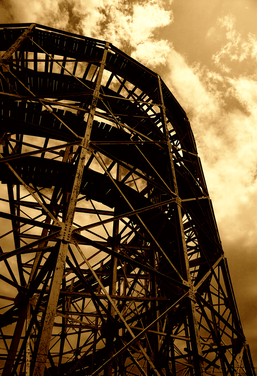 the infamous Cyclone on Coney Island, Brooklyn and part of it's cranky wooden structure... so much sexier in bigger size