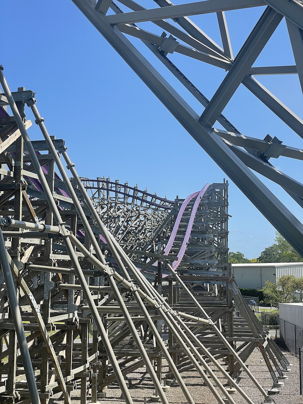 Iron Gwazi pictured from queue area at Busch Gardens Tampa Bay