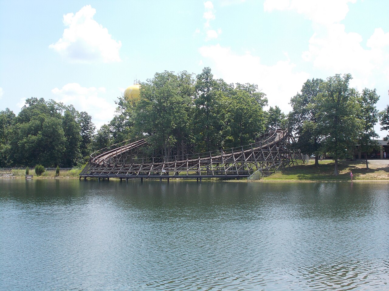 The Raven Roller coaster across Lake Rudolph