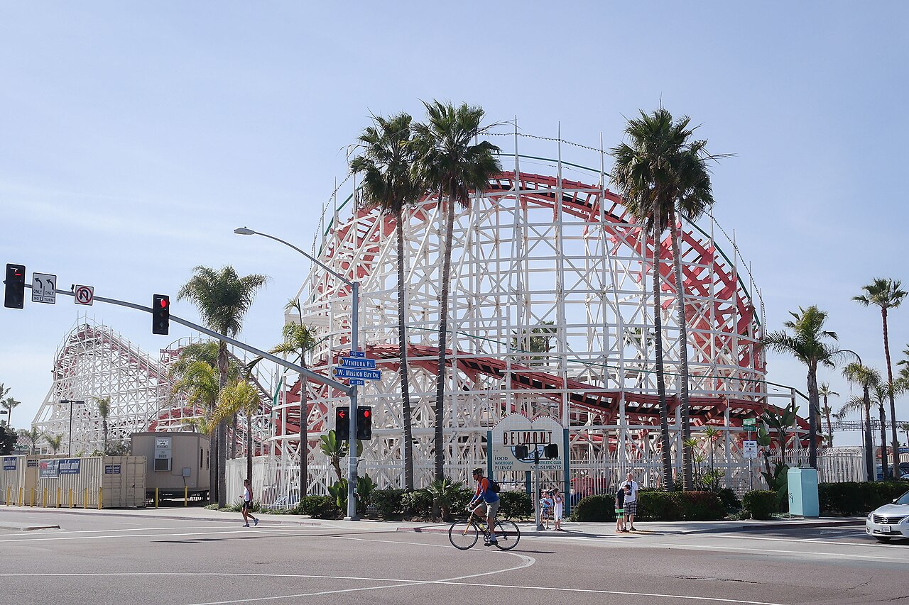 The Giant Dipper roller coaster in Belmont Park, San Diego