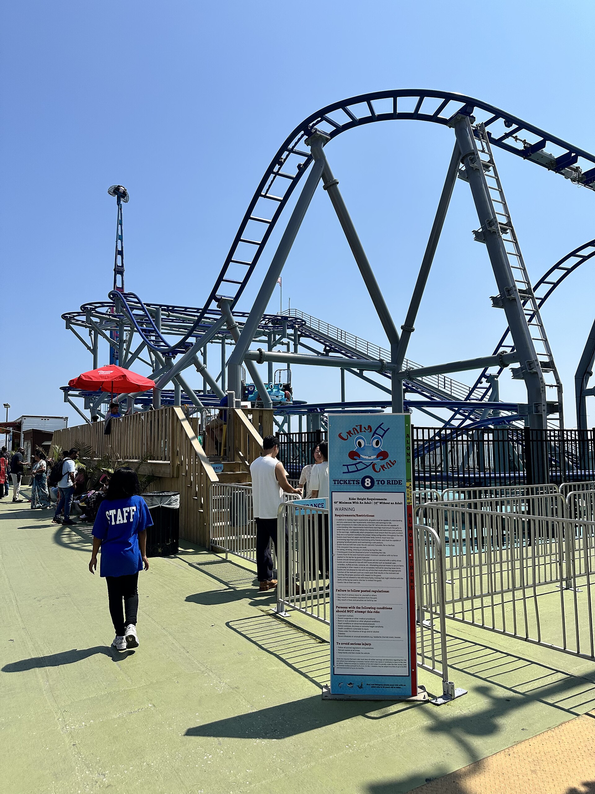 Entrance view of Crazy Crab roller coaster on the Steel Pier in Atlantic City, NJ