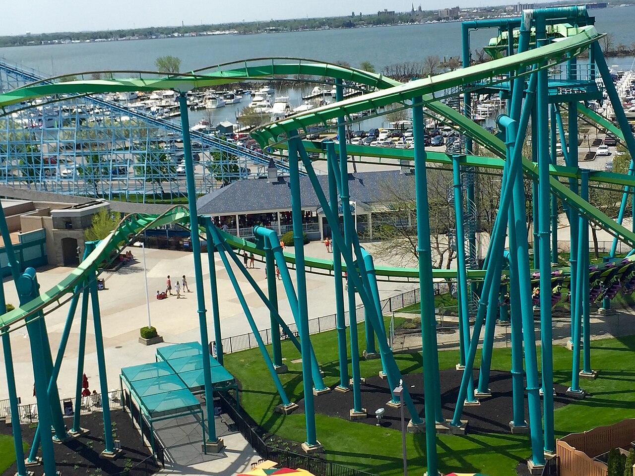 Aerial view of Raptor at Cedar Point in Sandusky, Ohio