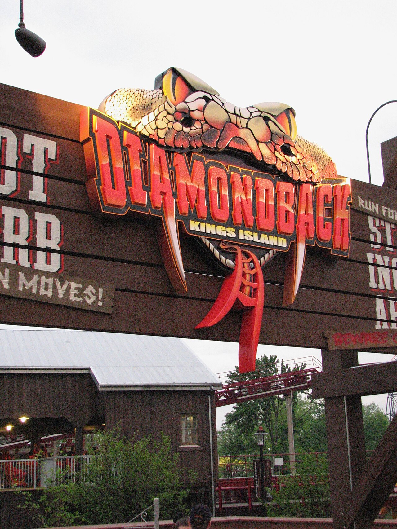 The entrance sign of Diamondback at Kings Island