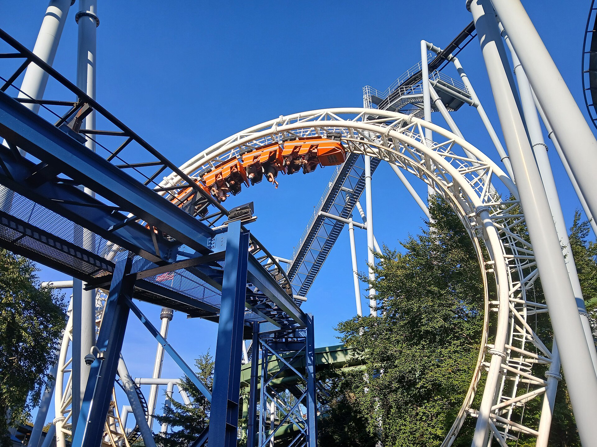 Great Bear and SooperDooperLooper at Hersheypark in Hershey, Pennsylvania, seen in August 2025