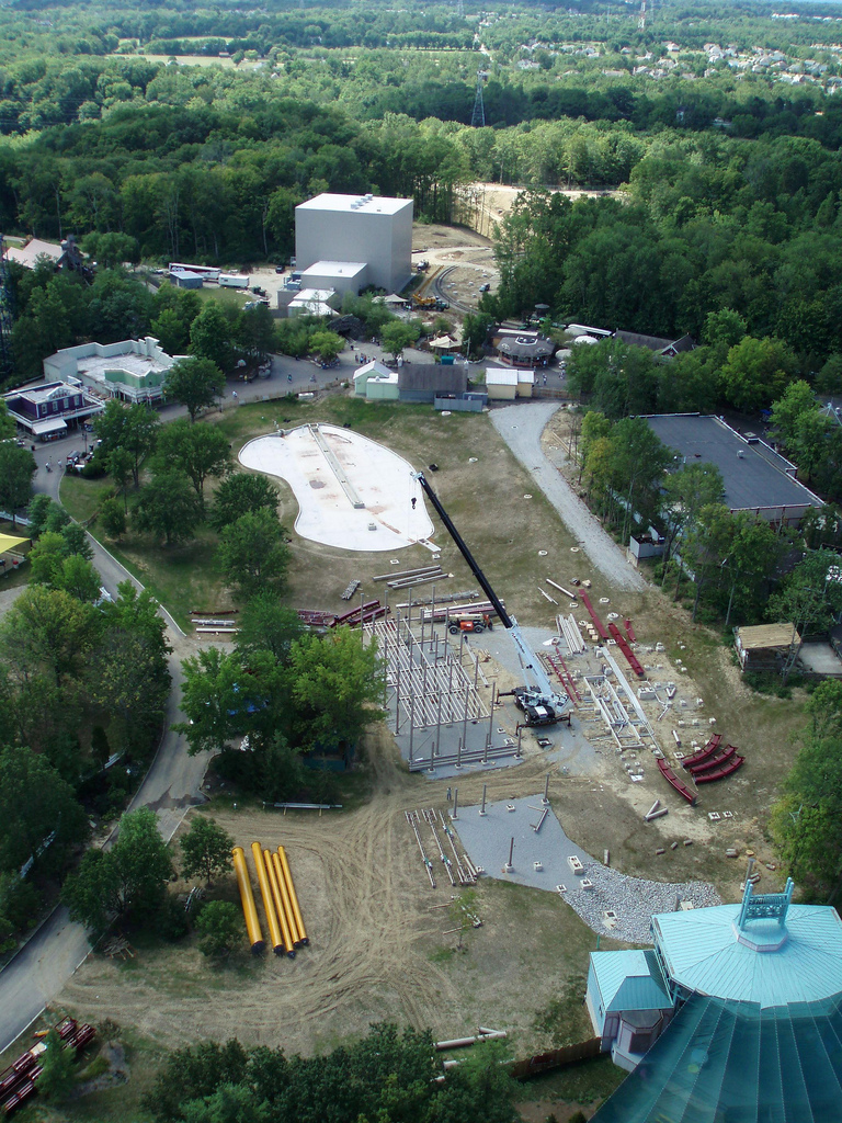 Diamondback during construction at Kings Island