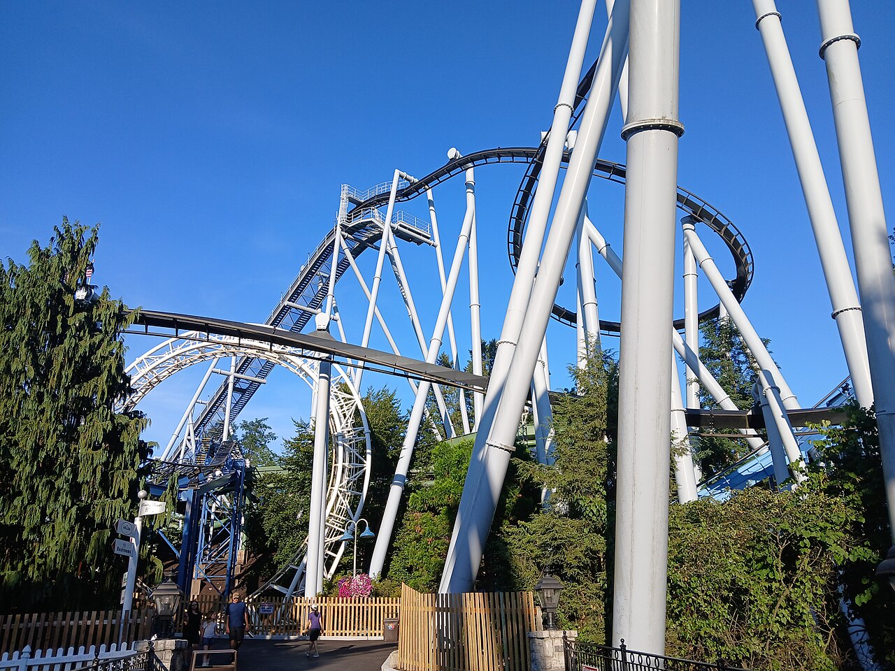 Great Bear and SooperDooperLooper at Hersheypark in Hershey, Pennsylvania, seen in August 2025